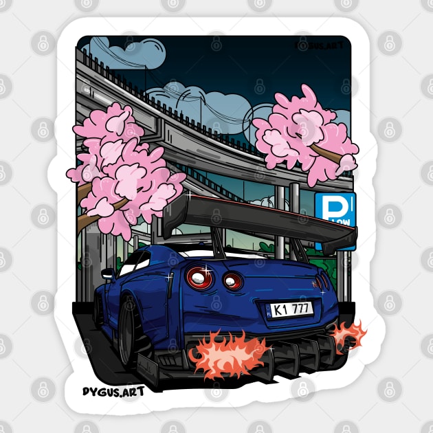 R35 GTR Godzilla Daikoku Night Racing Sticker by dygus